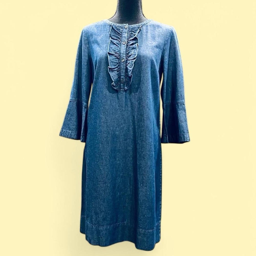 Draper James Chambray Denim Shift Dress Women’s 4